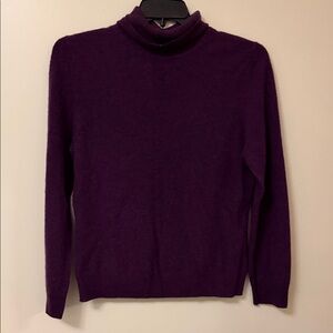 Apt. 9 Deep Purple Turtleneck Sweater Cashmere